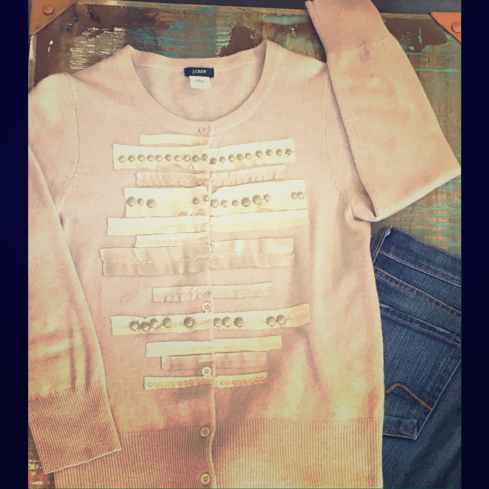 J. Crew Wool & Cashmere Cream Cardigan