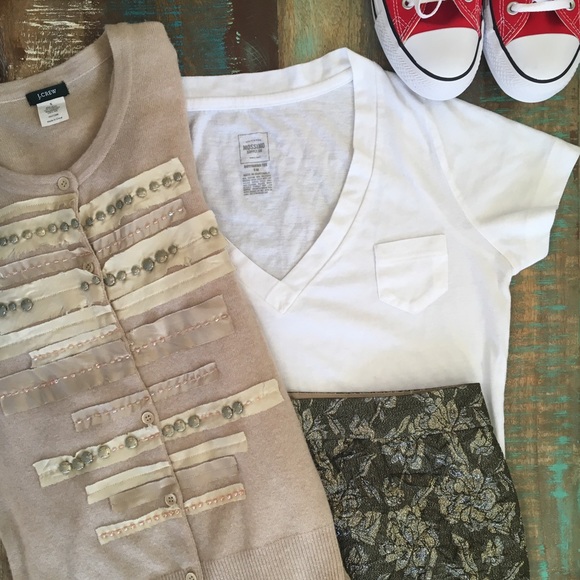 J. Crew Wool & Cashmere Cream Cardigan - Picture 2 of 6