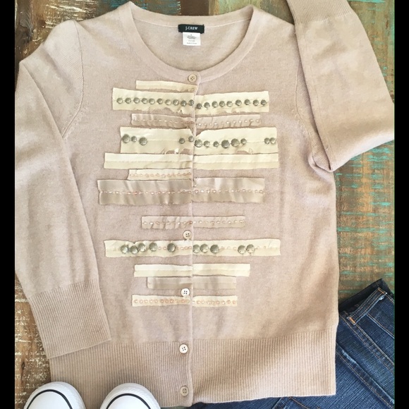 J. Crew Wool & Cashmere Cream Cardigan - Picture 3 of 6