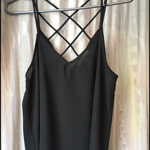 Strappy black tank