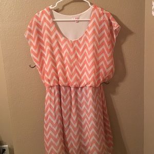 Pink and white Chevron dress