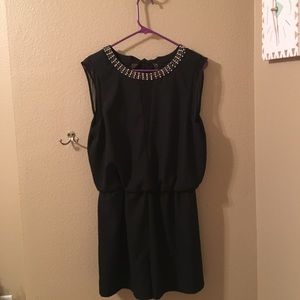 Black backless romper