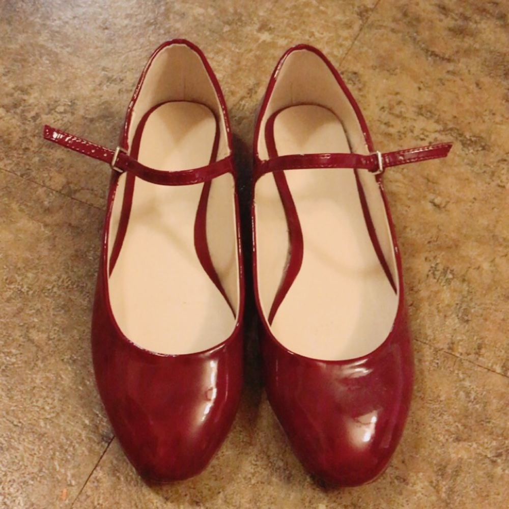 Zara burgundy ballet flats