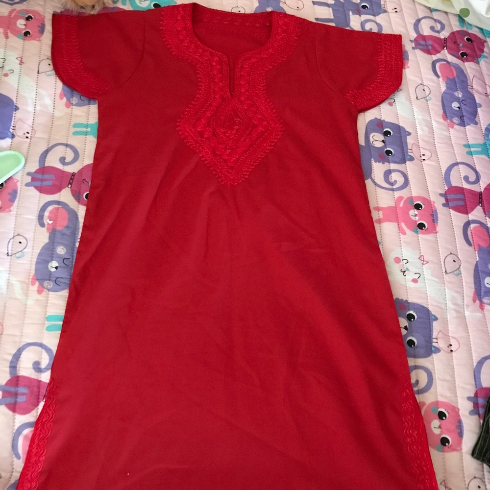 Red ethnic dress
