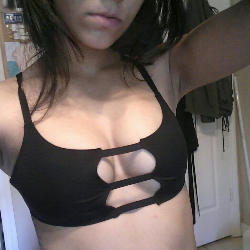 Black bralette with straps