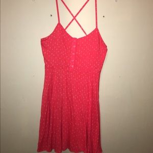 Red tribal patterned mini dress