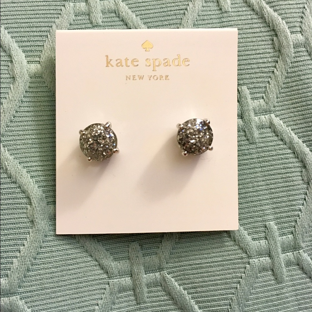 kate spade silver glitter post earrings