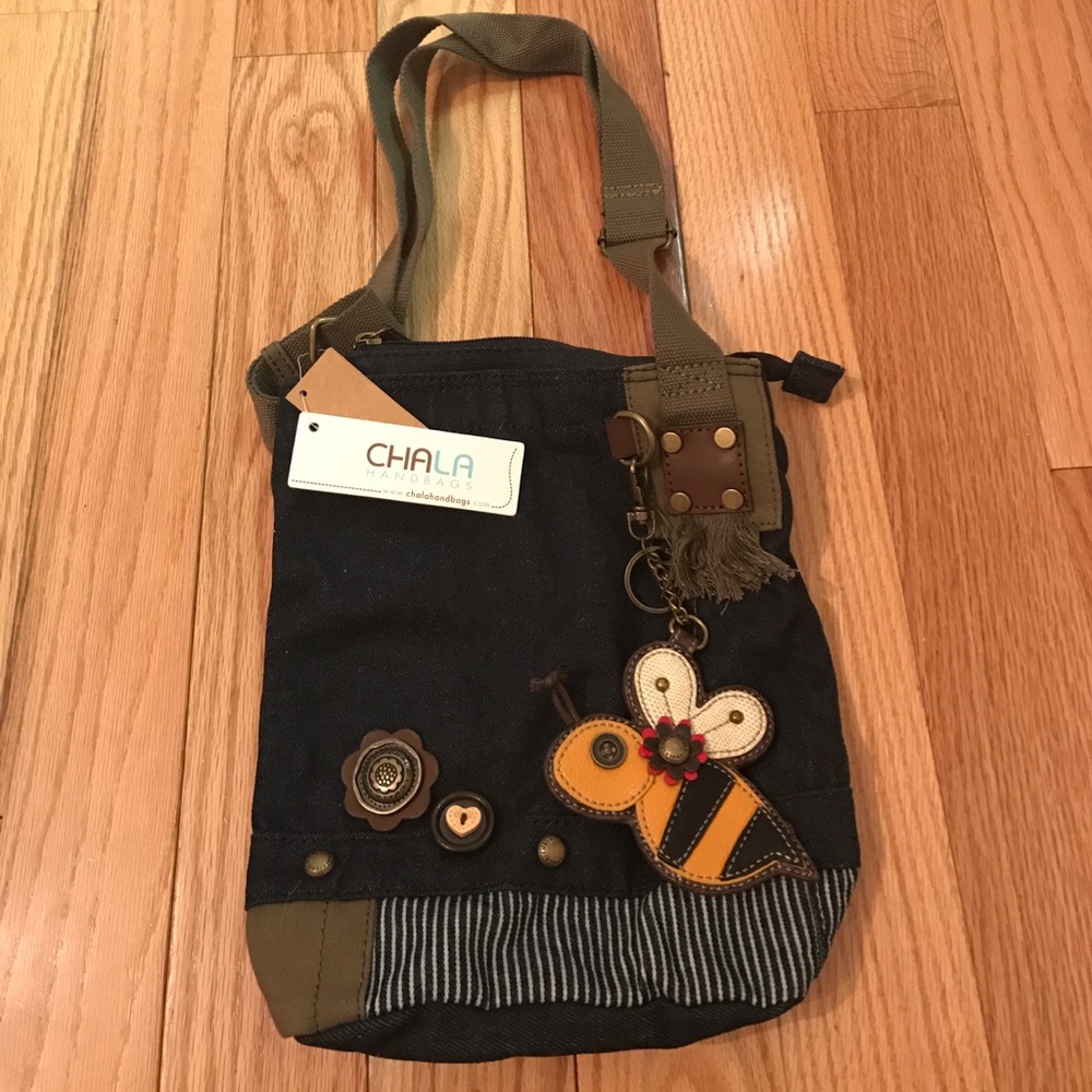 Chala handbag (Denim, bee coin purse)