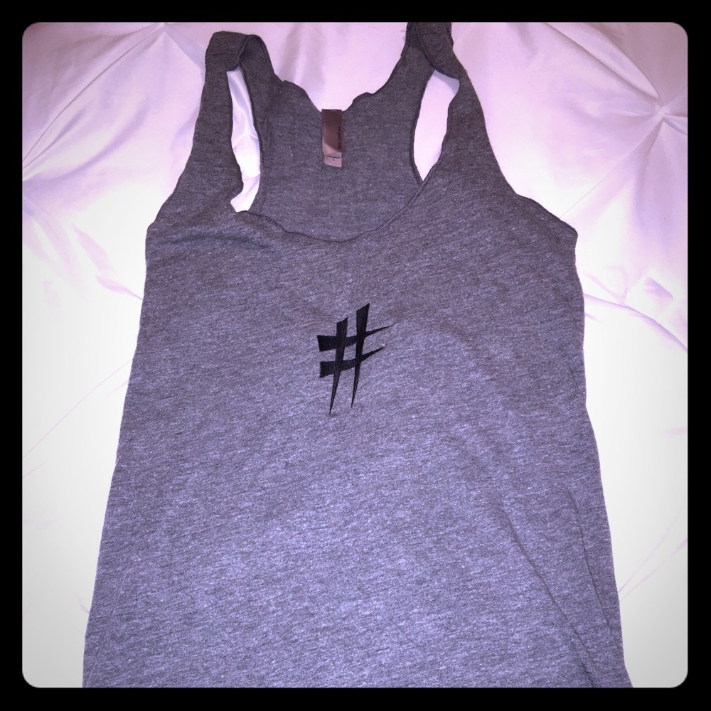 Large Gray Hashtag Tank Top