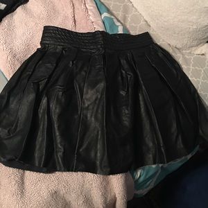 Black faux leather skirt