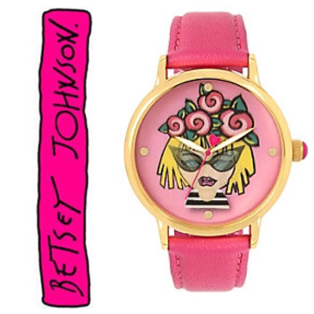Betsey Johnson Betseyest Betsey Pink Emoji Watch - Picture 2 of 9