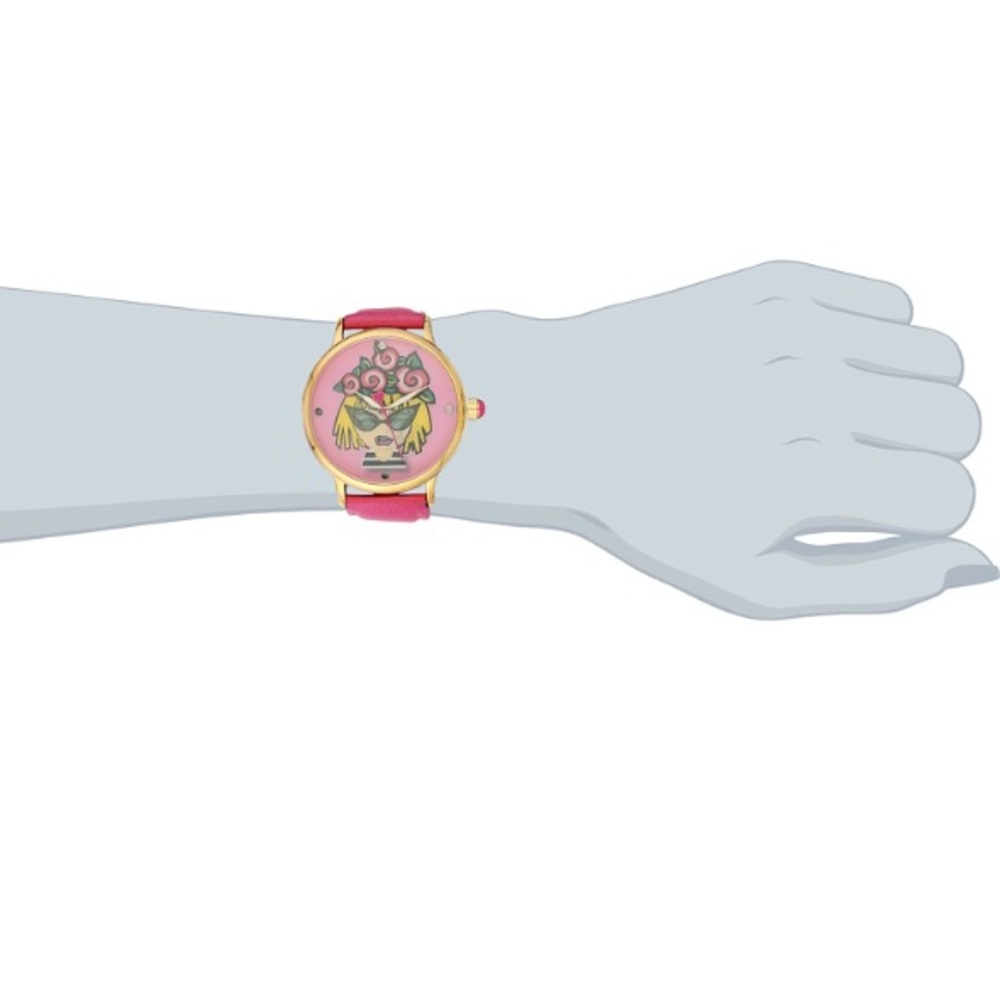 Betsey Johnson Betseyest Betsey Pink Emoji Watch - Picture 4 of 9