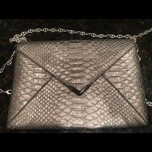 Stella & Dot Exotic City Slim Pewter Clutch