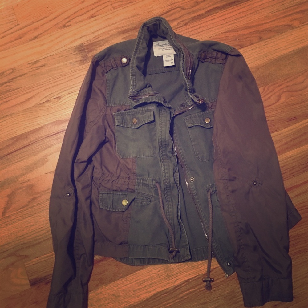 American Rag Mixed Media Military Style Jacket