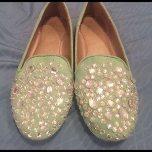 Aldo suede rhinestone flats