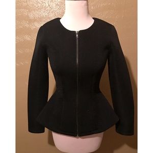 Black Fitting Peplum Jacket