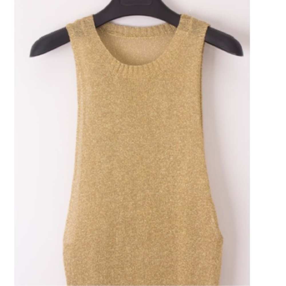 Gold mesh dress cover-up - Picture 2 of 8