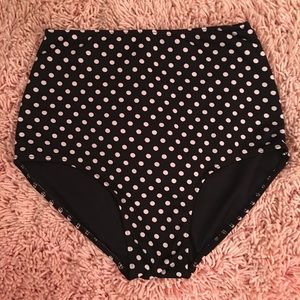 High-Waisted Polka Dot Swim-Suit Bottoms