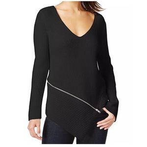 BAR III ASYMMETRIC ZIPPER DETAIL SWEATER ~ NWT
