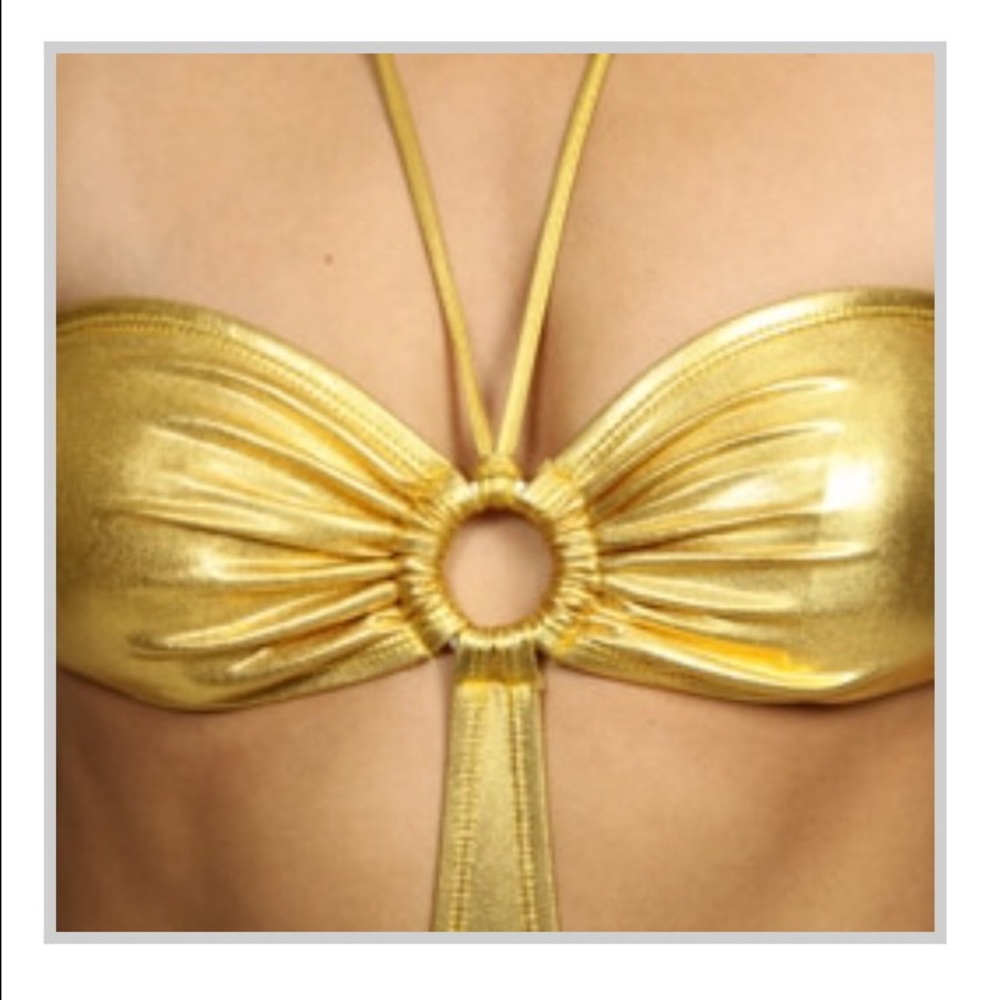 Apollo swimwear metallic gold monokini. Medium