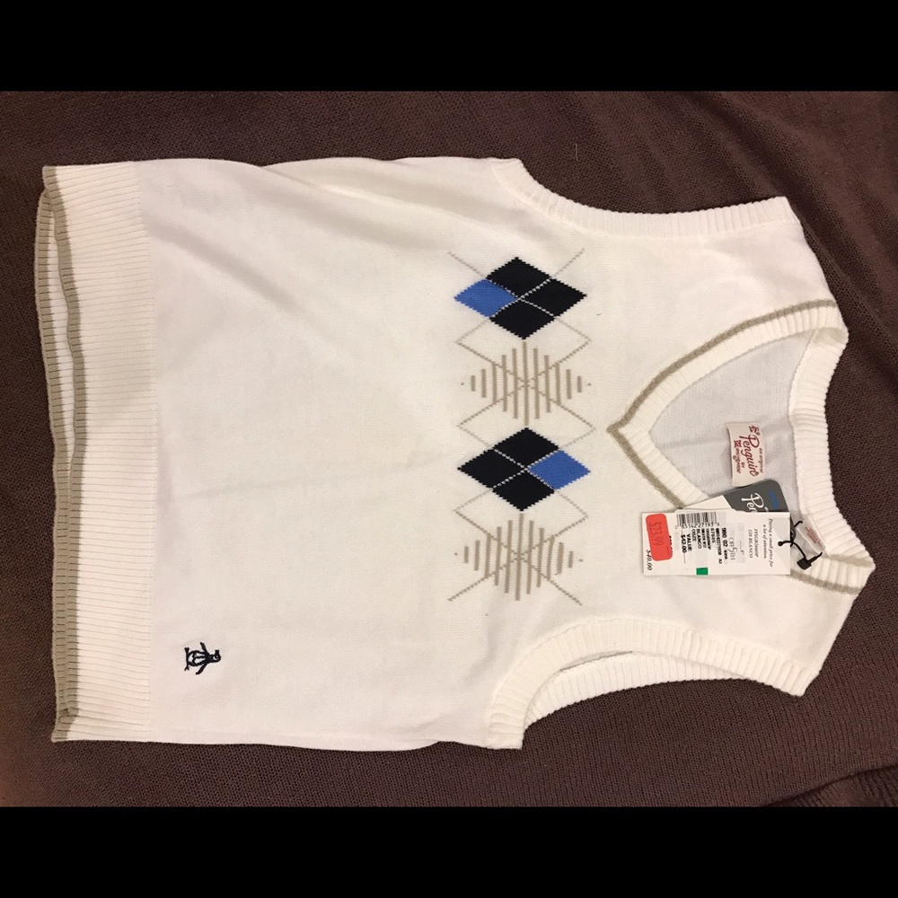 This is a Boys Penguin Sweater Vest