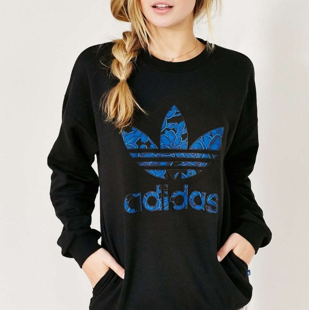 Adidas Blue Floral Sweatshirt