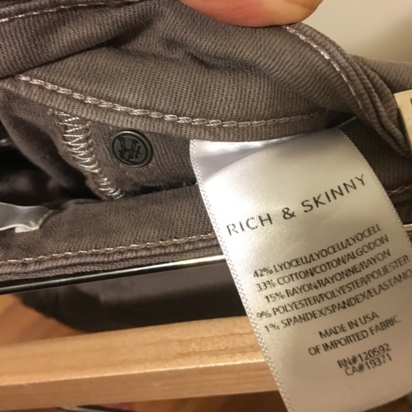 Rich & Skinny Taupe Denim Skinny Jeans size 25 - Picture 4 of 4