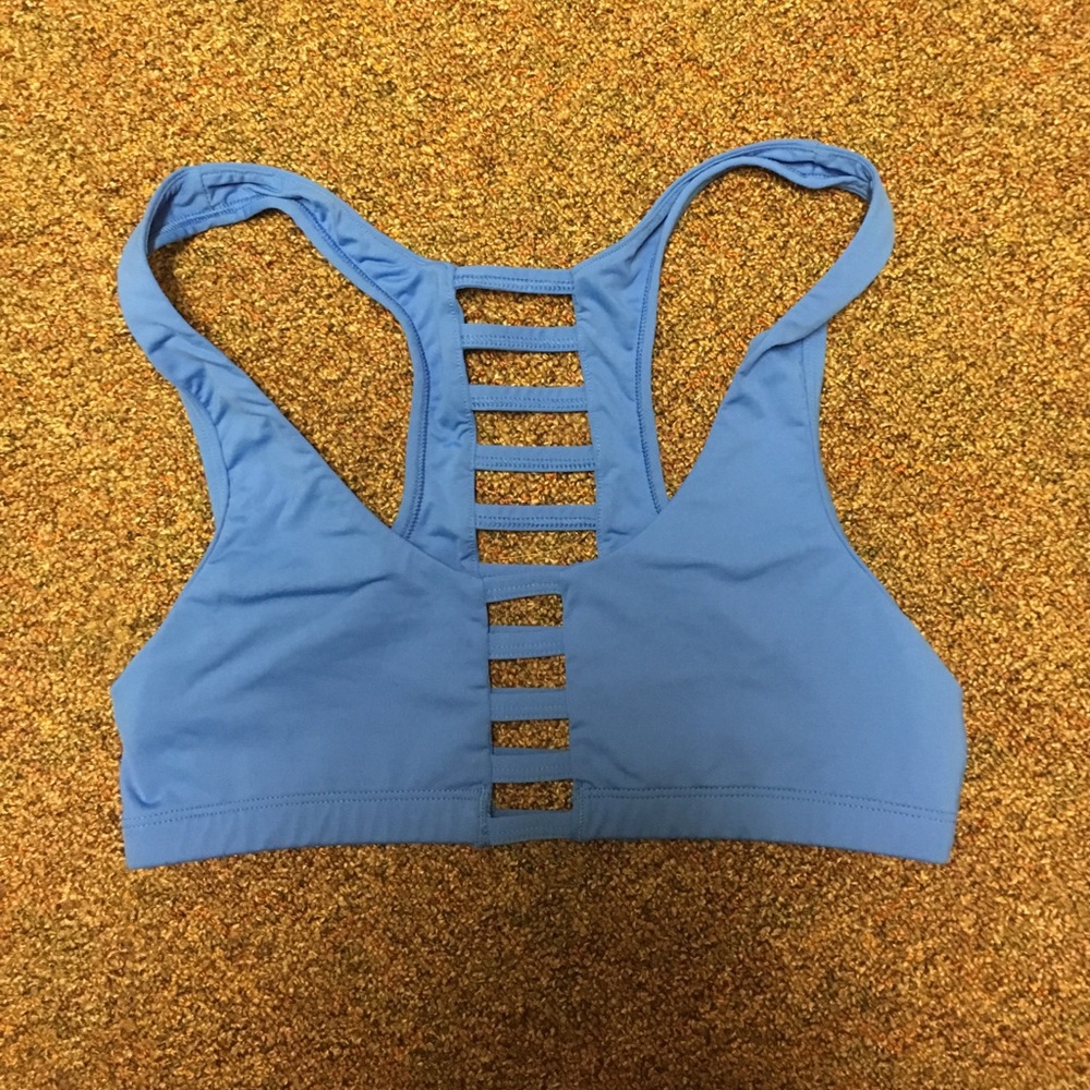Blue PINK sports bra