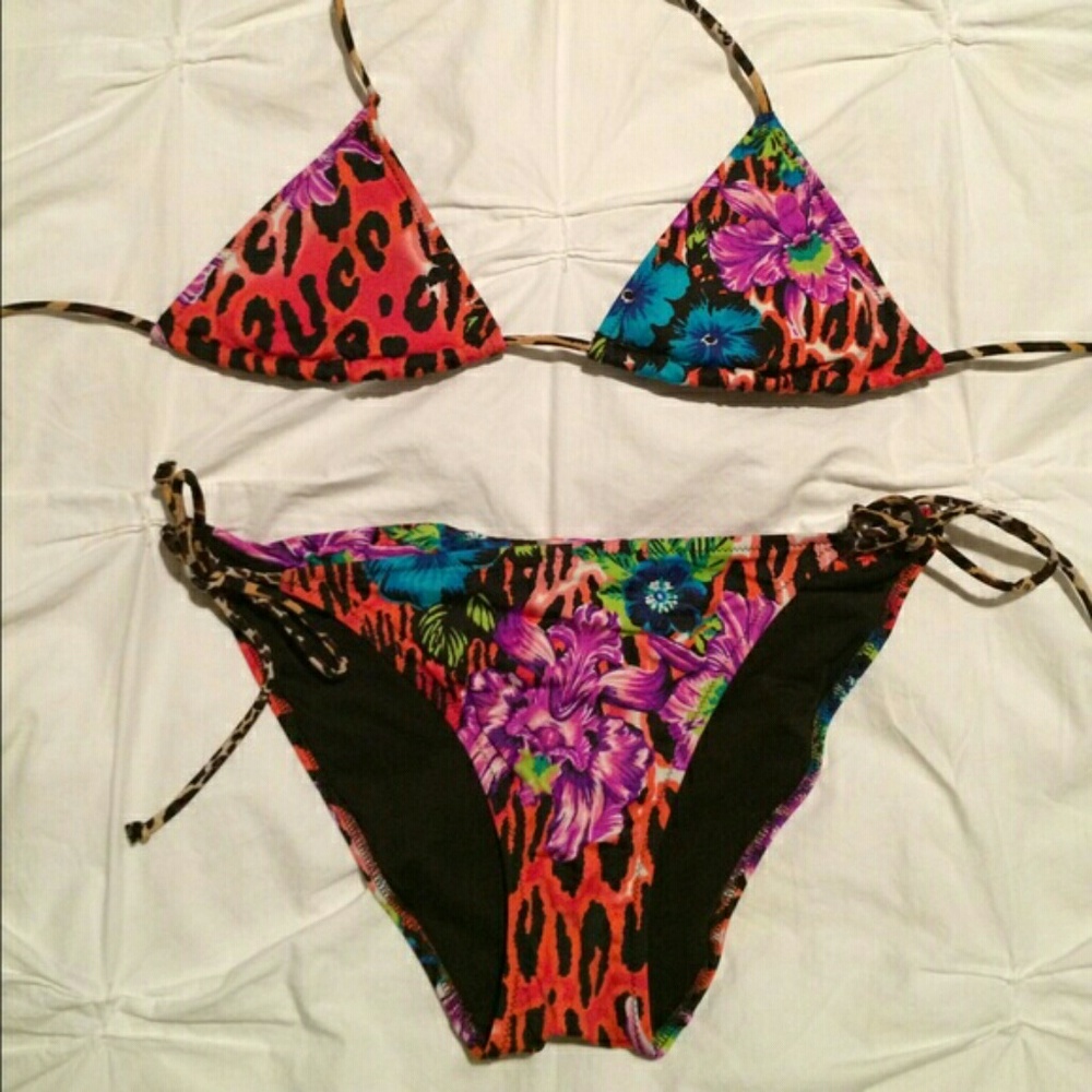 Victoria's secret animal & flower print bikini
