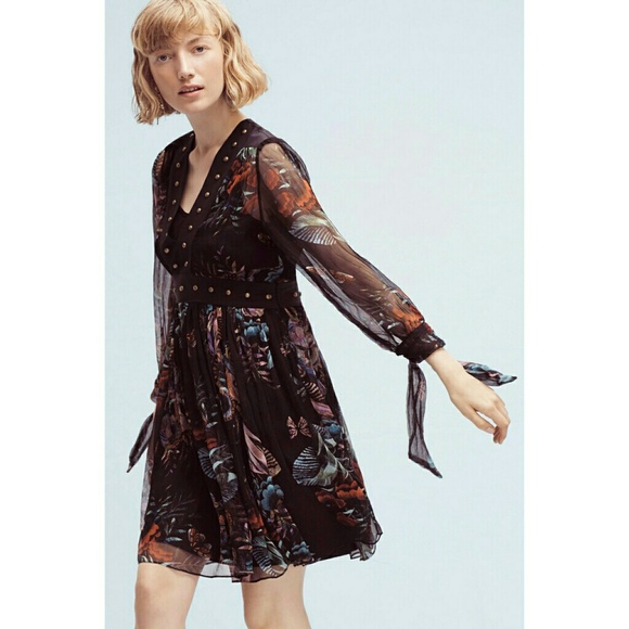 Anthropologie Maeve Nighttime Florals dress 0 - Picture 1 of 6