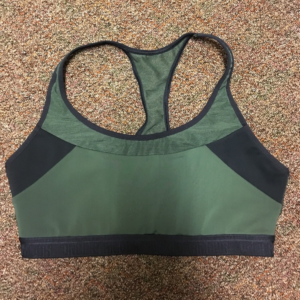 Green under armour sports bra