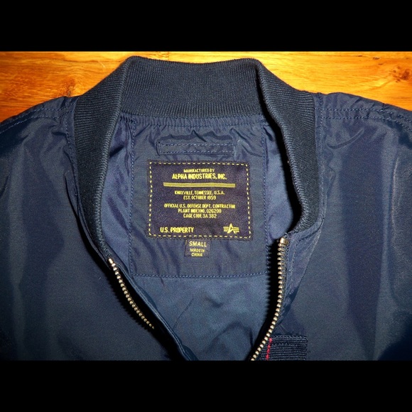 ALPHA INDUSTRIES CUSTOM BLUE MA-1 SKYMASTER - S - Picture 2 of 4