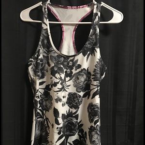 Lululemon Black & White Floral Cool Racerback