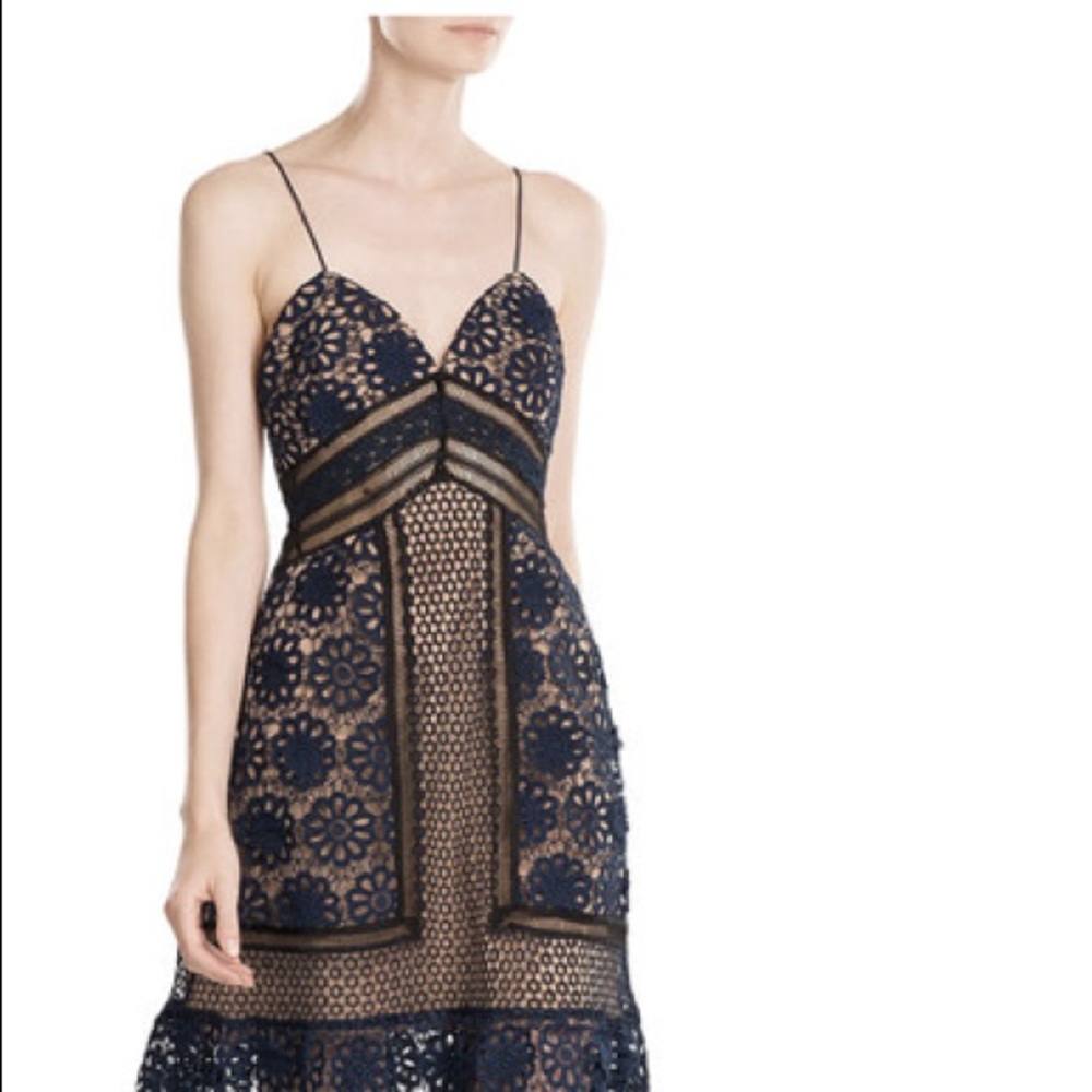 Brand new Self-Portrait midi lace dress with tags