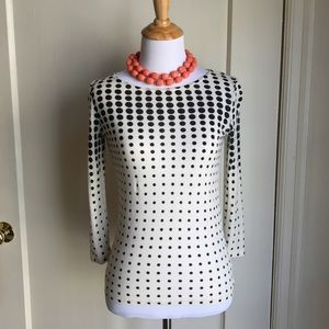 J.Crew Black and White Polka Dot Top