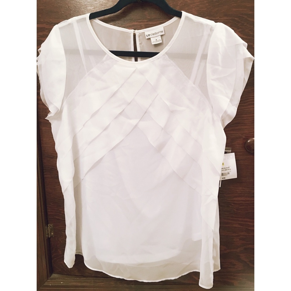 Liz Claiborne White Spring Top