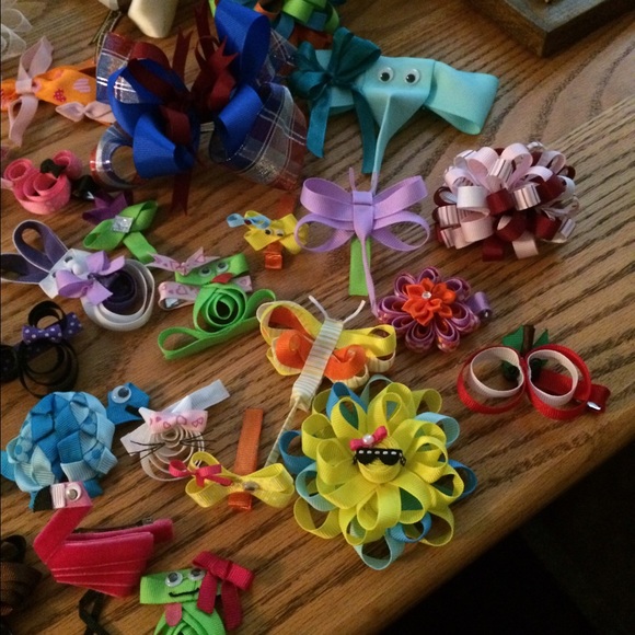 Hand sculptured hair bows. 1 for $5 or 3 for $12