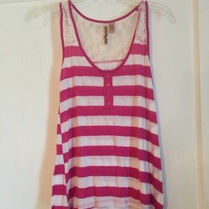 Small pink and white tank top
