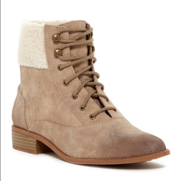 Shearling Fur Military Combat Moto Boots - Picture 4 of 4