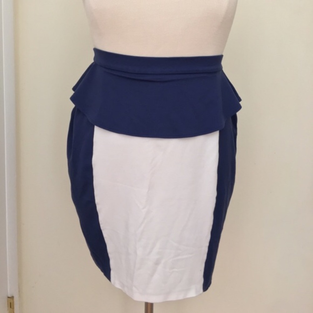 CLEAR OUT SALE ✨Blue and white peplum skirt
