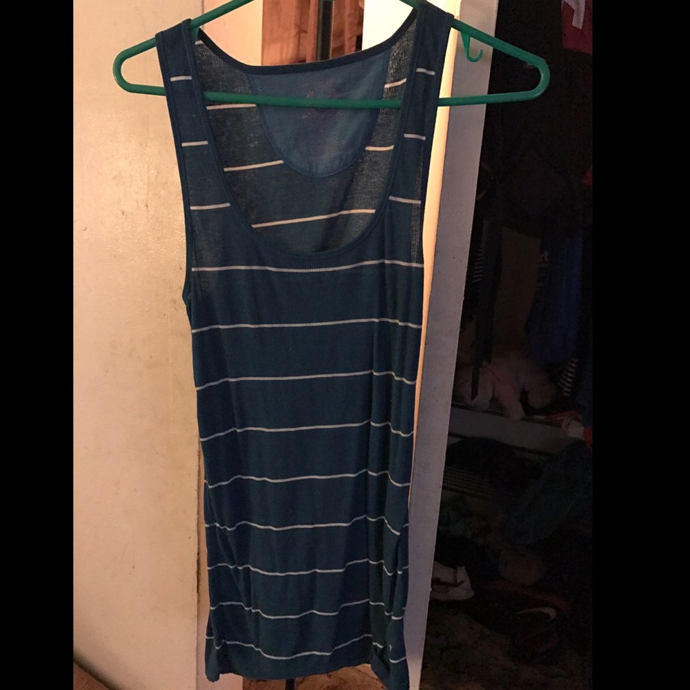 Blue and White Tank
