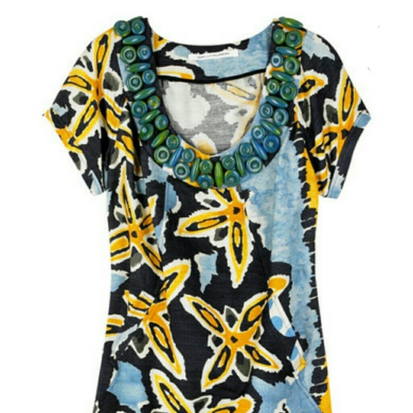 DVF Silk Fiji Flower MOCA Dress - SIZE 12- NEW