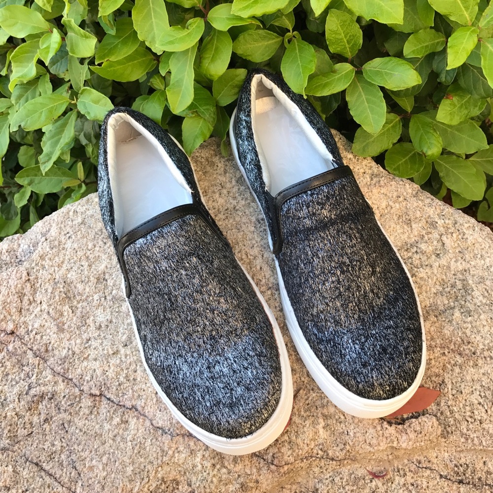 Silver Slip On Espadrille Sneakers - Picture 5 of 8