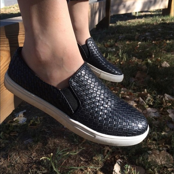 Boutique Shoes - Black Diamond Slip On Sneakers Espadrille