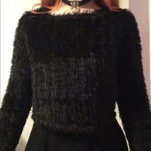 ASOS black fuzzy sweater