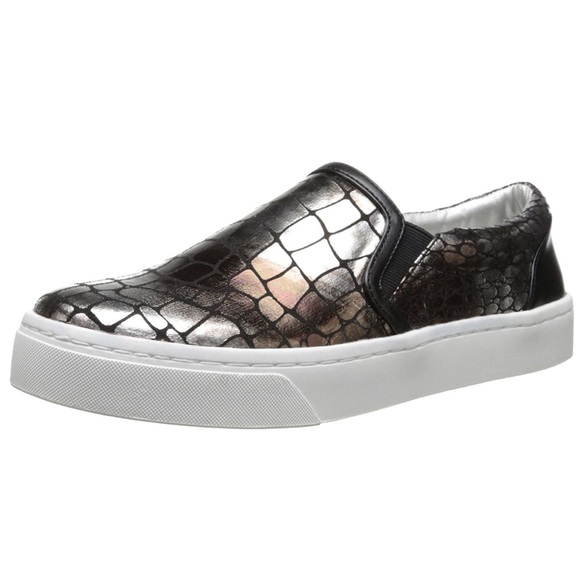 Metallic Croc Embossed Slip On Sneaker Espadrille - Picture 2 of 7