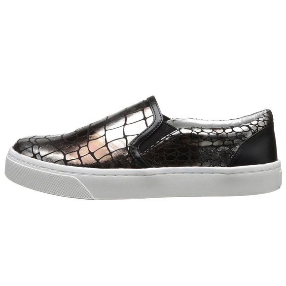 Metallic Croc Embossed Slip On Sneaker Espadrille - Picture 3 of 7