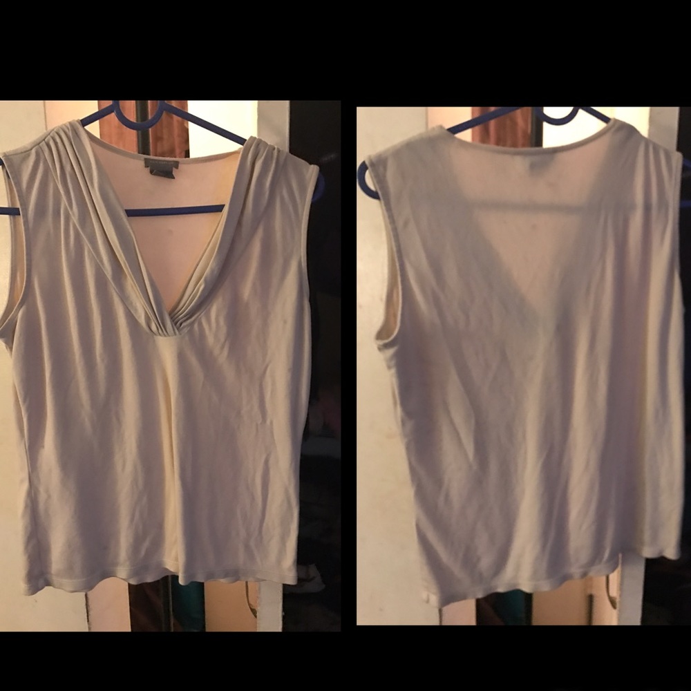 Ann Taylor Sleeveless White Top