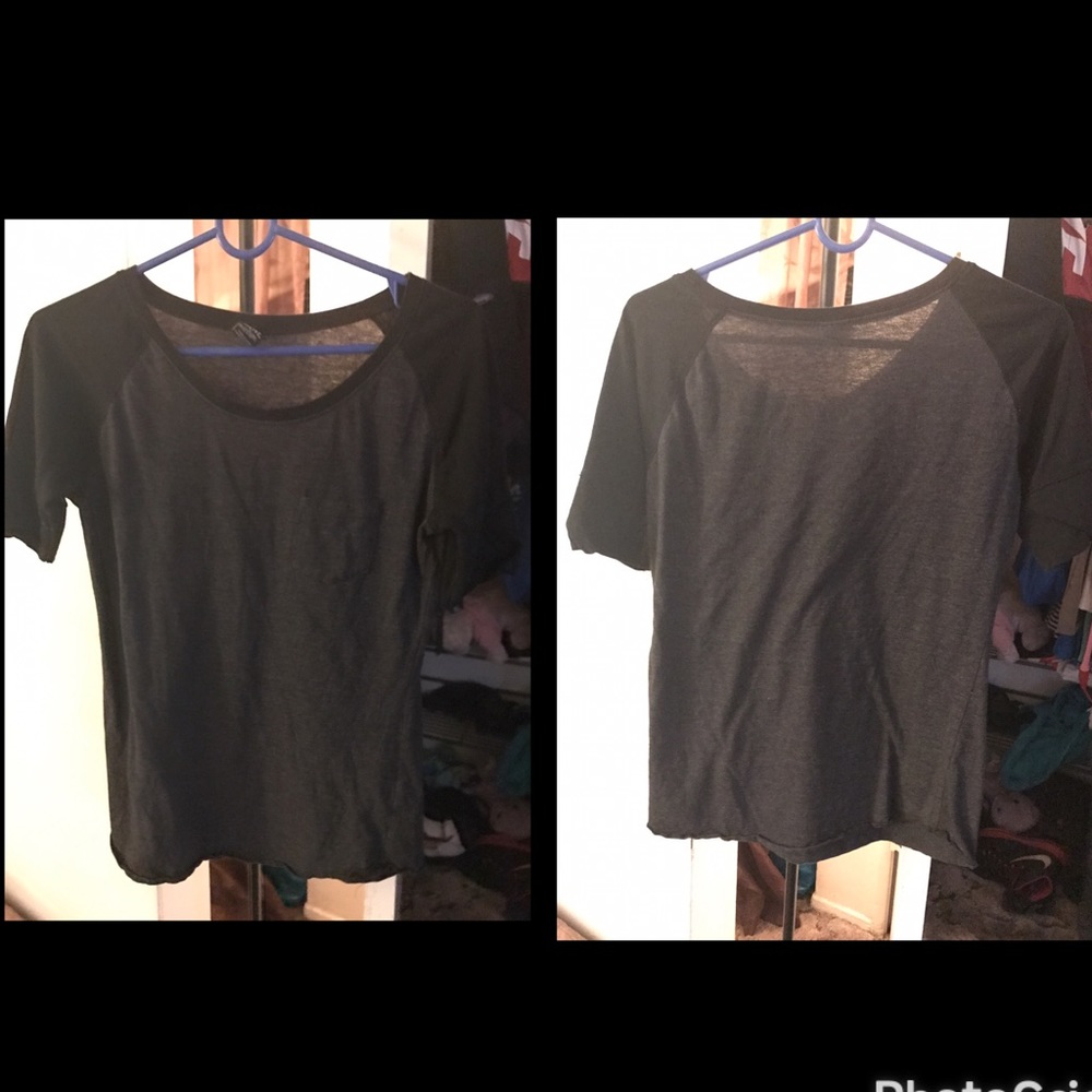 Black and grey "baseball" tee