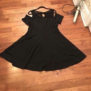 Torrid 14 swing ponte dress with sheer neckline